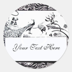 Sticker Rond INSÉPARABLES mariages, noir et blanc