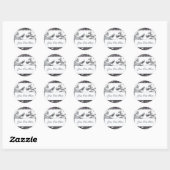 Sticker Rond INSÉPARABLES mariages, noir et blanc (Feuille)