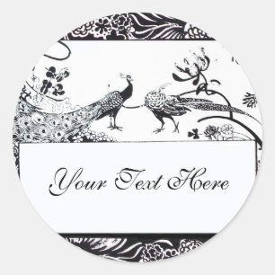 Sticker Rond INSÉPARABLES mariages, noir et blanc