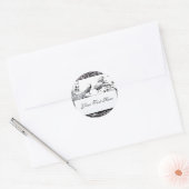 Sticker Rond INSÉPARABLES mariages, noir et blanc (Enveloppe)