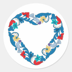 Sticker Rond Inséparables Mariages originaux dans le coeur des