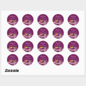 Sticker Rond Inséparables mignon violet Mariage Merci (Feuille)