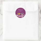 Sticker Rond Inséparables mignon violet Mariage Merci (Sac)