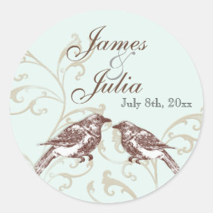 Sticker Rond Inséparables 'n Lace - Aqua Mariage Seal