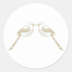 Sticker Rond Inséparables noir/blanc Mariage Enveloppe Sceau