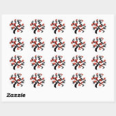 Sticker Rond Inséparables noirs rouges sakura cherry tree & Blo (Feuille)