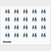 Sticker Rond Inséparables Penguin Couple Thunder_Cove (Feuille)