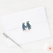 Sticker Rond Inséparables Penguin Couple Thunder_Cove (Enveloppe)