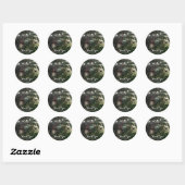 Sticker Rond Inséparables + Pine Tree Nuit Mariage Favoriser Pe (Feuille)