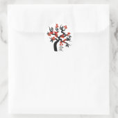 Sticker Rond Inséparables Sakura cherry tree symbole d'amour ch (Sac)