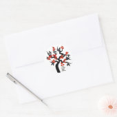 Sticker Rond Inséparables Sakura cherry tree symbole d'amour ch (Enveloppe)