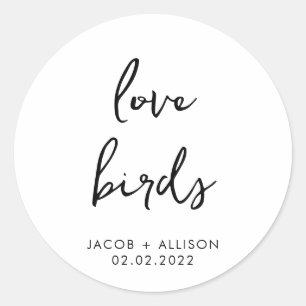 Sticker Rond inséparables semences fleurs sauvages mariage conf