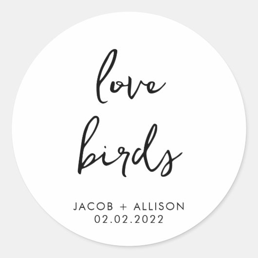 Sticker Rond inséparables semences fleurs sauvages mariage conf (Devant)