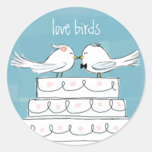 Sticker Rond Inséparables sur les nouveaux mariés mignons de