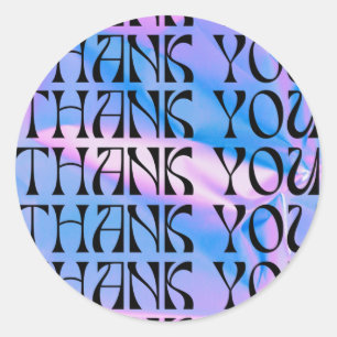 Sticker Rond Insertion de média de pop psychédélique des ann