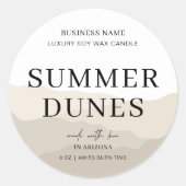 Sticker Rond Insertion Logo Boho Moderne Boho Beige Candle Emba (Devant)