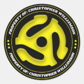 Sticker Rond Insertion personnalisée Jaune 45 (Devant)