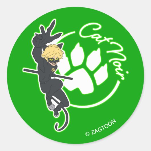 Sticker Rond Insigne Cat Noir (Devant)