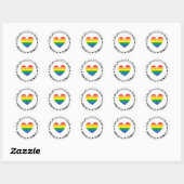 Sticker Rond Insigne coeur arc-en-ciel v2 (Feuille)
