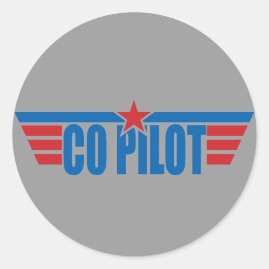Sticker Rond Insigne d'ailes du copilote - Aviation (Devant)