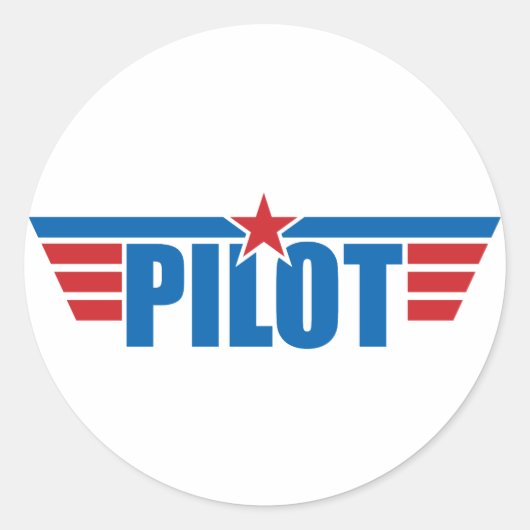 Sticker Rond Insigne d'ailes du pilote - Aviation (Devant)