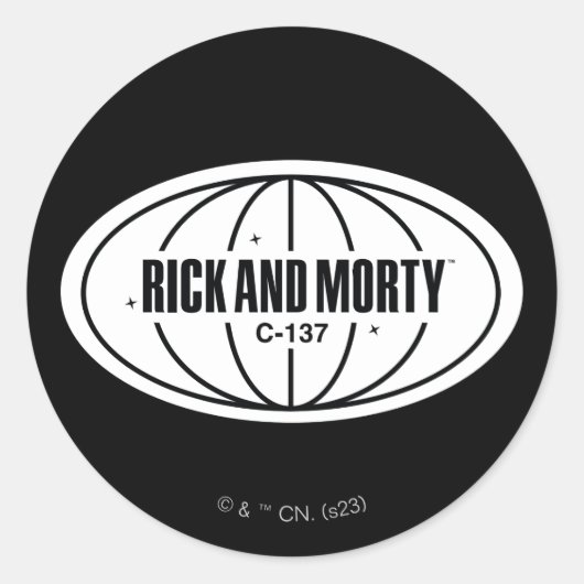 Sticker Rond Insigne de cote Retro Rick et Morty C-137 (Devant)