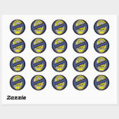 Sticker Rond Insigne de ligne bleue mince (Feuille)