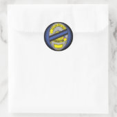 Sticker Rond Insigne de ligne bleue mince (Sac)
