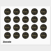 Sticker Rond Insigne de Merci Gold Custom, (Feuille)