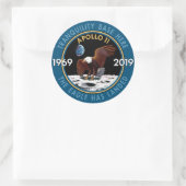 Sticker Rond Insigne de mission du 50e anniversaire d'Apollo 11 (Sac)