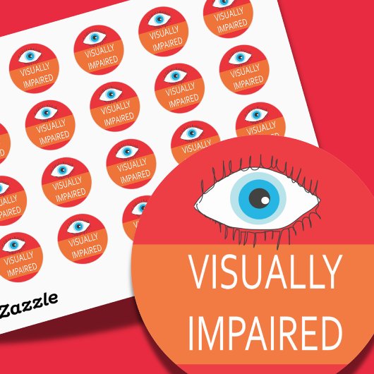 Sticker Rond Insigne de pin malvoyant pour Low Vision