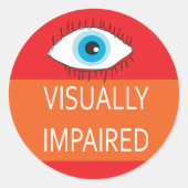 Sticker Rond Insigne de pin malvoyant pour Low Vision (Devant)