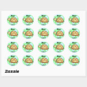 Sticker Rond Insigne d'identification de la tortue des enfants (Feuille)