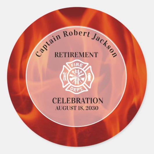 Sticker Rond Insigne incendie pompier (Devant)