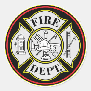 Sticker Rond Insigne rond du service d'incendie