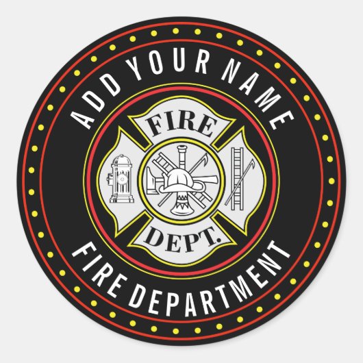 Sticker Rond Insigne rond du service d'incendie (Devant)