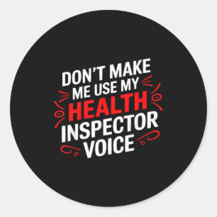 Sticker Rond Inspecteur de la santé Profession de la santé publ