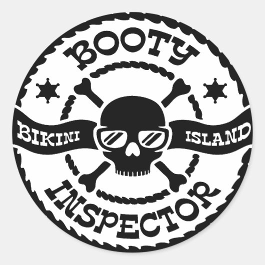 Sticker Rond Inspecteur des boeufs de l'île de Bikini (Devant)