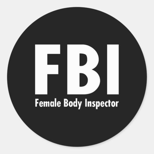 Sticker Rond - Inspecteur du corps féminin Fbi (Devant)