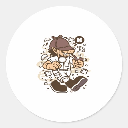 Sticker Rond Inspecteur Wolf (Devant)