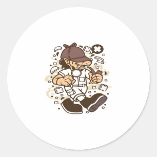 Sticker Rond Inspecteur Wolf