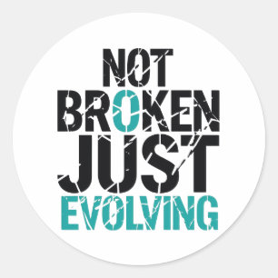 Sticker Rond Inspirant Non Brisé, Simplement en Évolution