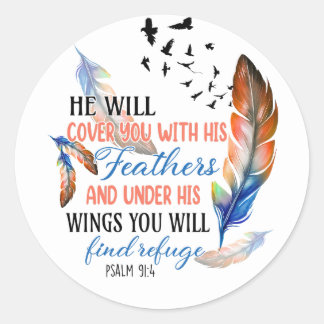 Sticker Rond Inspiration de verset de la Bible chrétienne sous