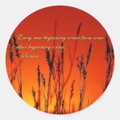 Sticker Rond Inspiration Silhouette Sunset (Devant)