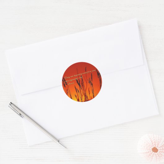 Sticker Rond Inspiration Silhouette Sunset (Enveloppe)