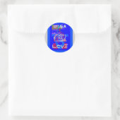 Sticker Rond Inspiration USA Nous Sommes Forts Ensemble Avec Am (Sac)