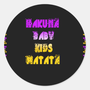 Sticker Rond Inspiration violet et or fantaisie Hakuna Matata