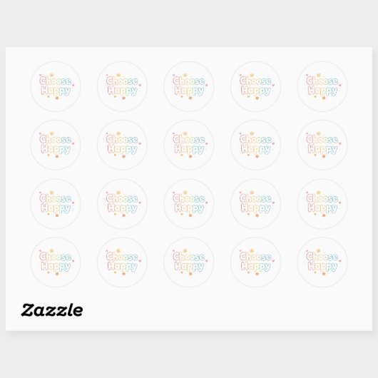 Sticker Rond Inspirational and Cheerful Positive Message (Feuille)