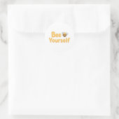 Sticker Rond Inspirational "Be Yourself" Positive Message (Sac)