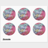 Sticker Rond Inspirational Choose Happy Quote Affirmation (Feuille)